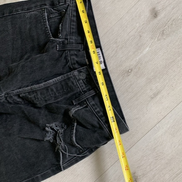 Agolde Jamie high rise jeans size 27 distressed Black Wash Classic Tapered Denim - Picture 11 of 16